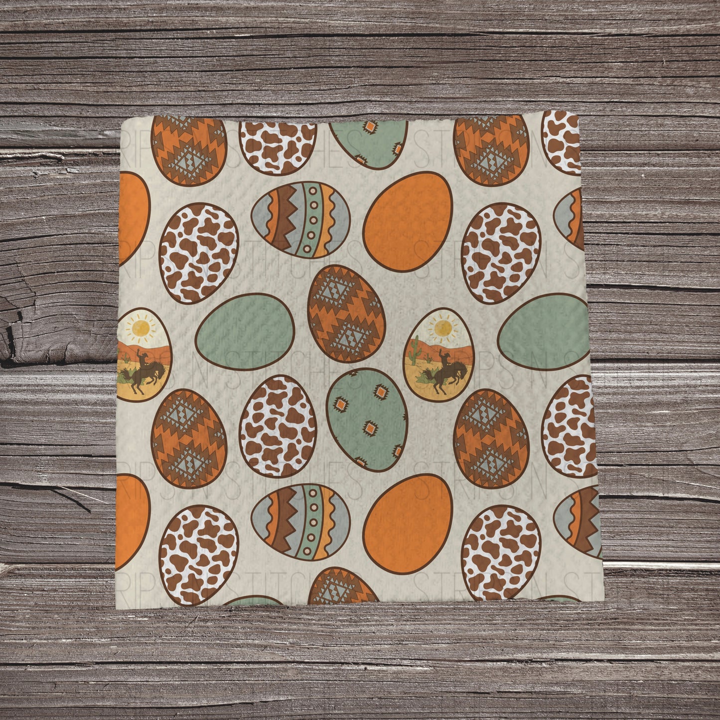 Western Easter Eggs- Green | Fabric Strip | Bow Making | Headwrap | Scrunchies