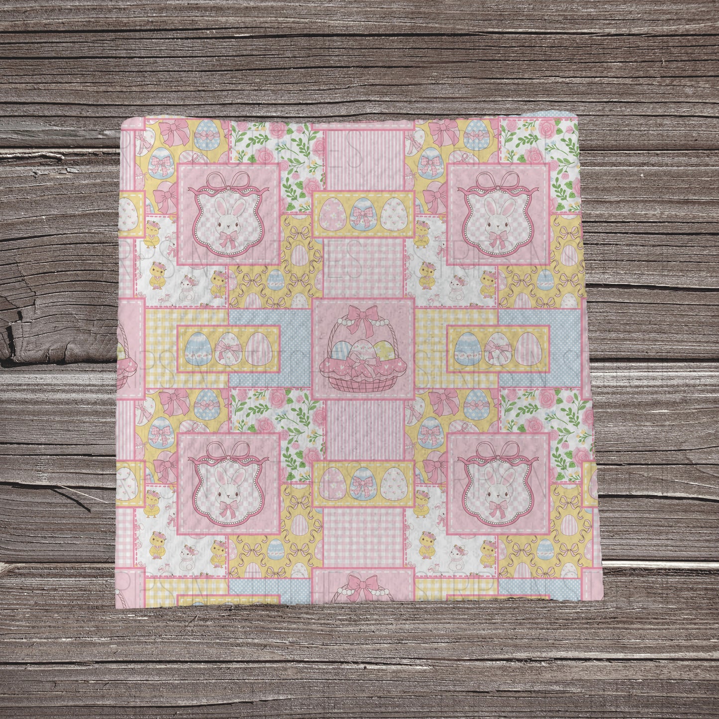 Pink Bunny Patchwork | Fabric Strip | Bow Making | Headwrap | Scrunchies