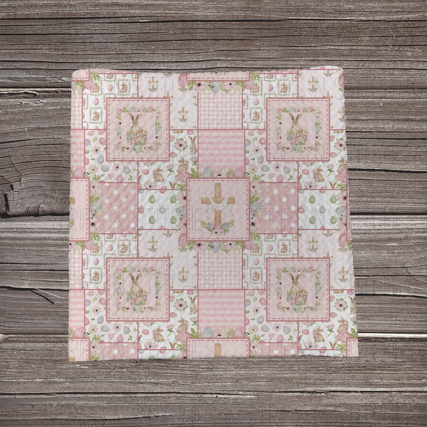 Light Pink Easter Patchwork | Fabric Strip | Bow Making | Headwrap | Scrunchies