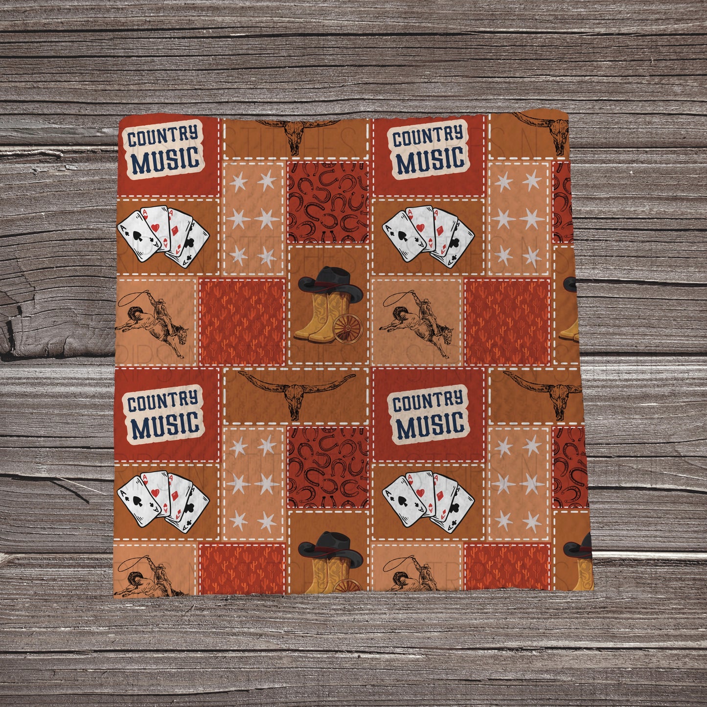 Country Music Patchwork | Fabric Strip | Bow Making | Headwrap | Scrunchies