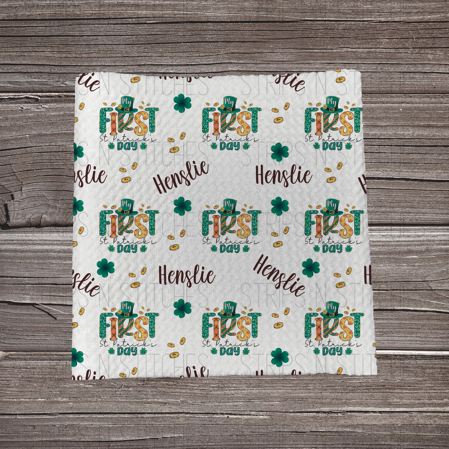 First St. Patrick’s Day CUSTOM NAME *SHOP EXCLUSIVE PRINT* | Bullet Fabric Strip | Bow Making | Scrunchie | Headwraps