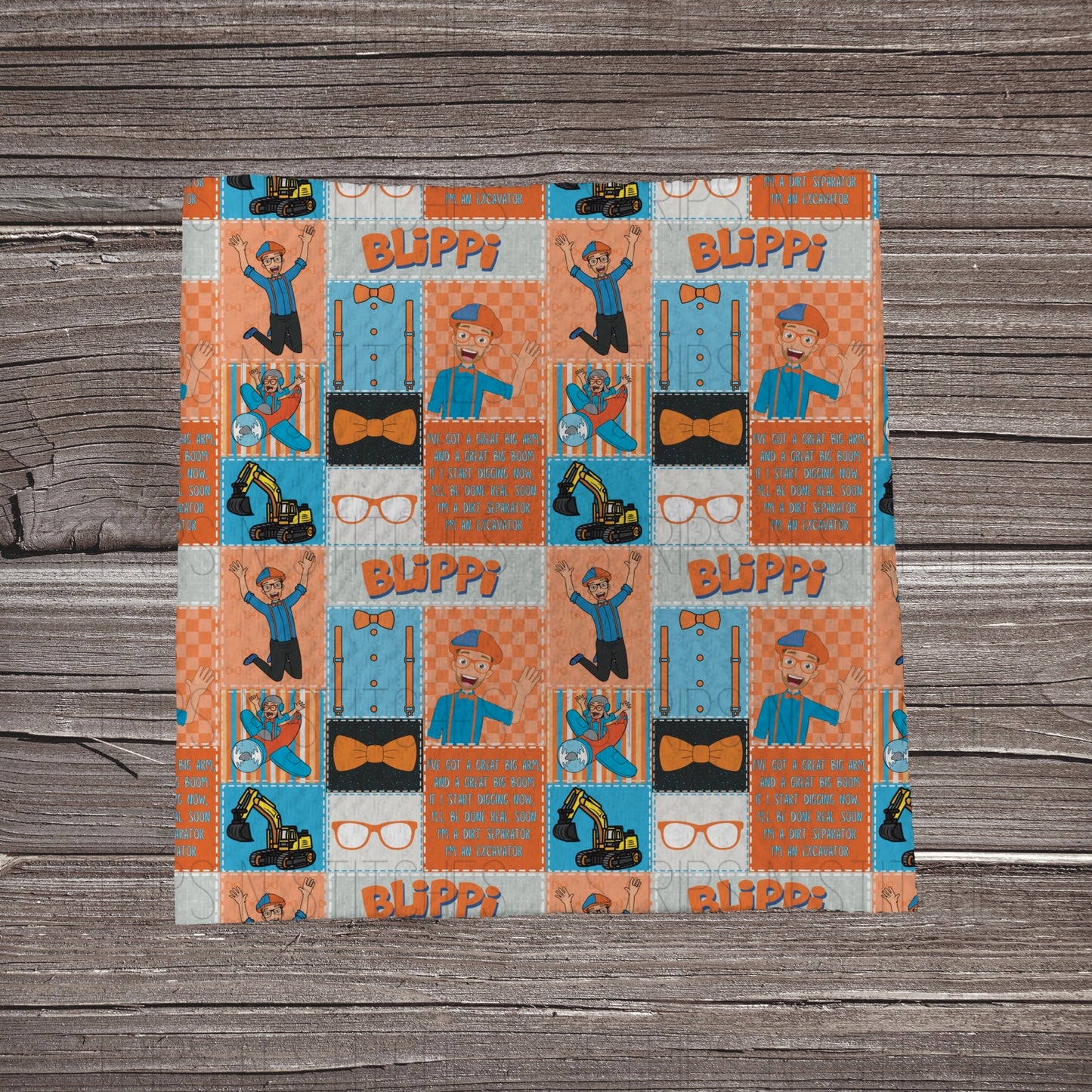 Blippi Patchwork | Fabric Strip- Bow Making- Headwrap- Scrunchies