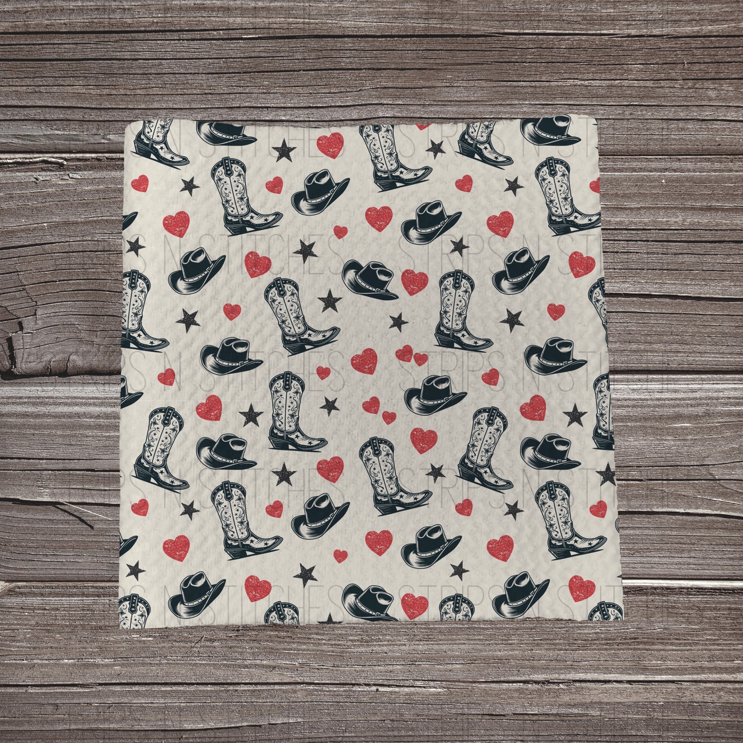 Cowboy Valentine | Fabric Strip- Bow Making- Headwrap- Scrunchies