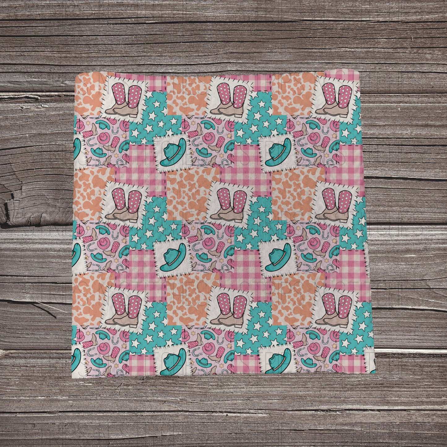 Pastel Western Patchwork | Fabric Strip- Bow Making- Headwrap- Scrunchies