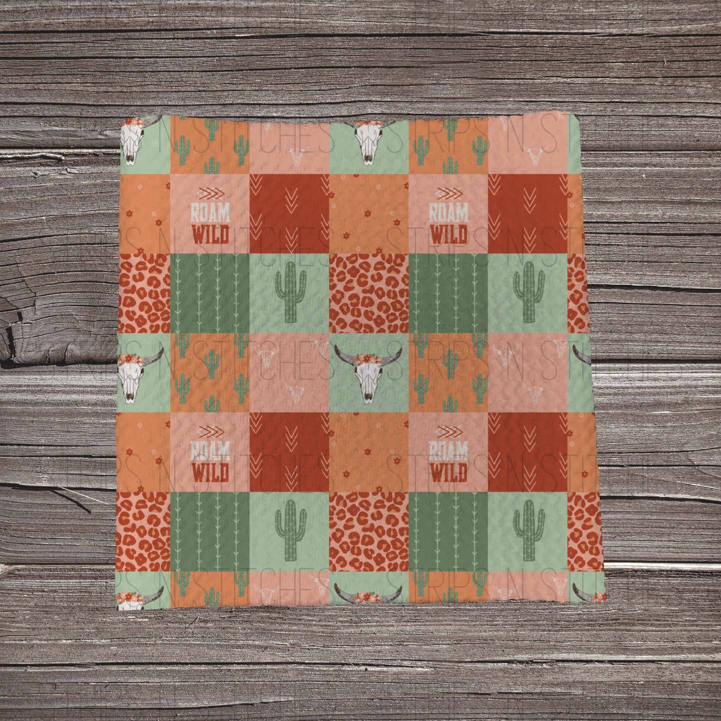 Roam Wild Patchwork | Fabric Strip- Bow Making- Headwrap- Scrunchies