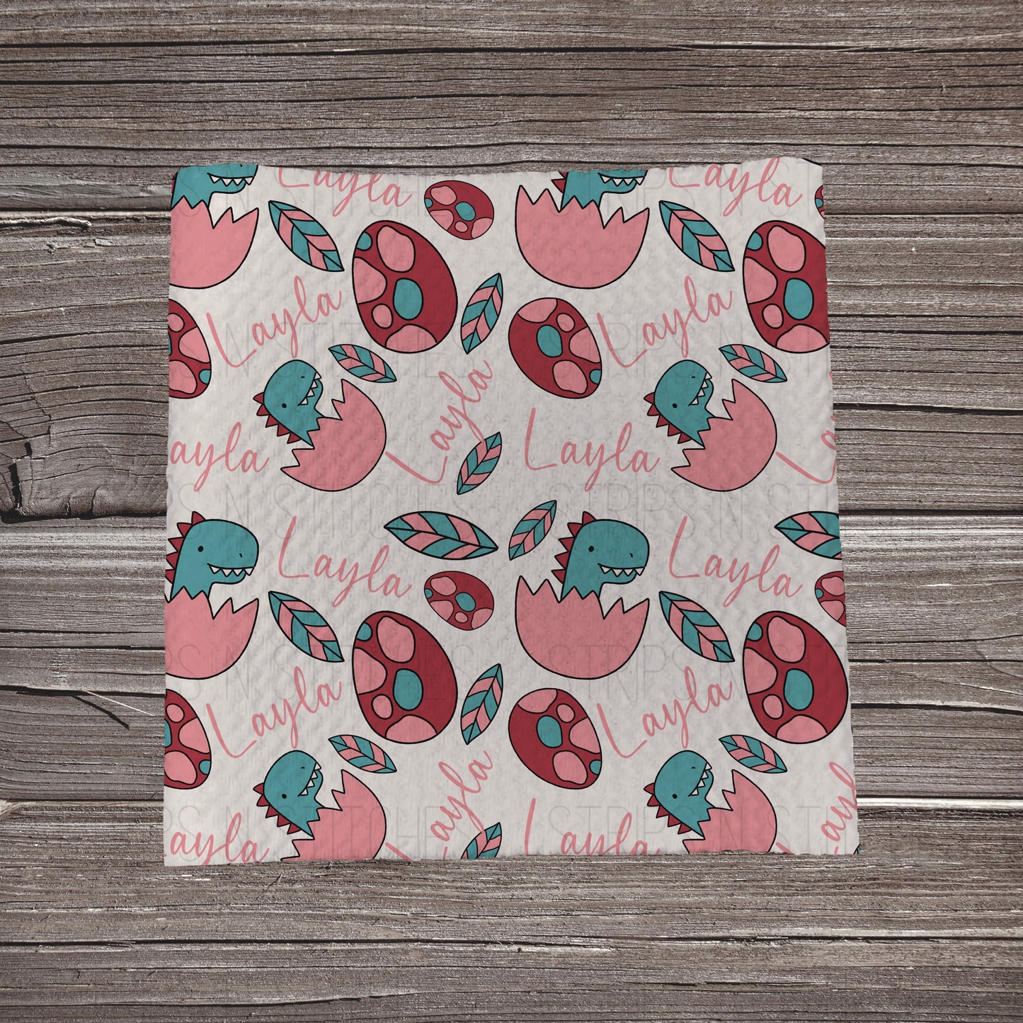 Dino Eggs CUSTOM NAME | Bullet Fabric Strip | Bow Making | Scrunchie | Headwraps