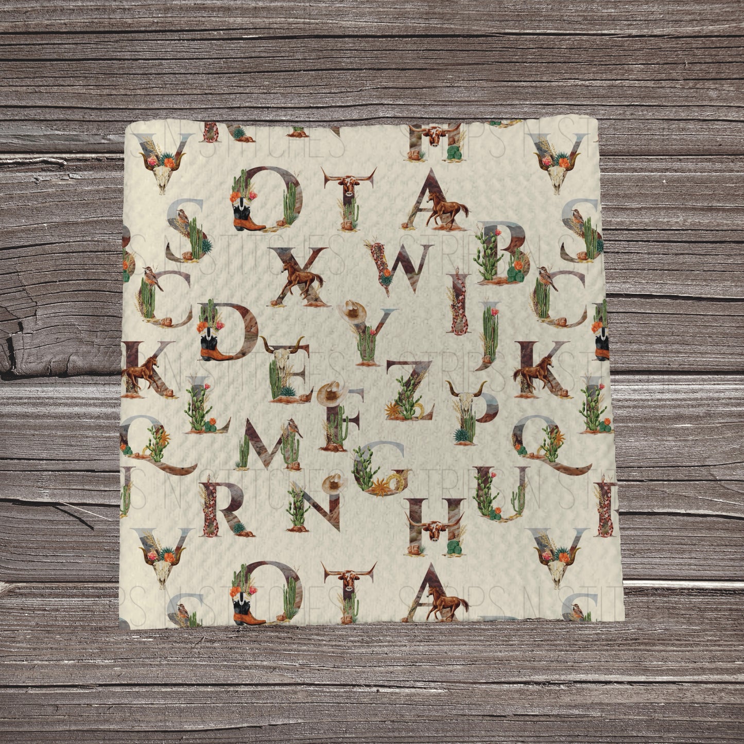 Cowboy Alphabet | Fabric Strip | Bow Making | Scrunchie | Headwrap