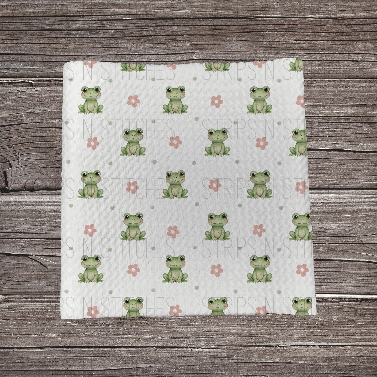 Cute Frogs & Dainty Flowers **EXCLUSIVE PRINT** | Fabric Strip | Bow Making | Scrunchie | Headwrap