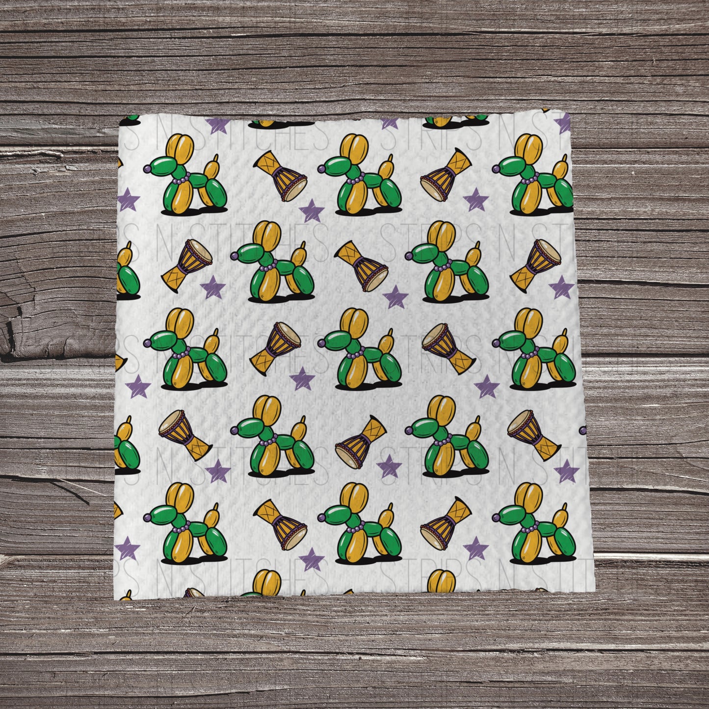 Bright Mardi Gras Dog Balloons **EXCLUSIVE PRINT** | Fabric Strip | Bow Making | Scrunchie | Headwrap
