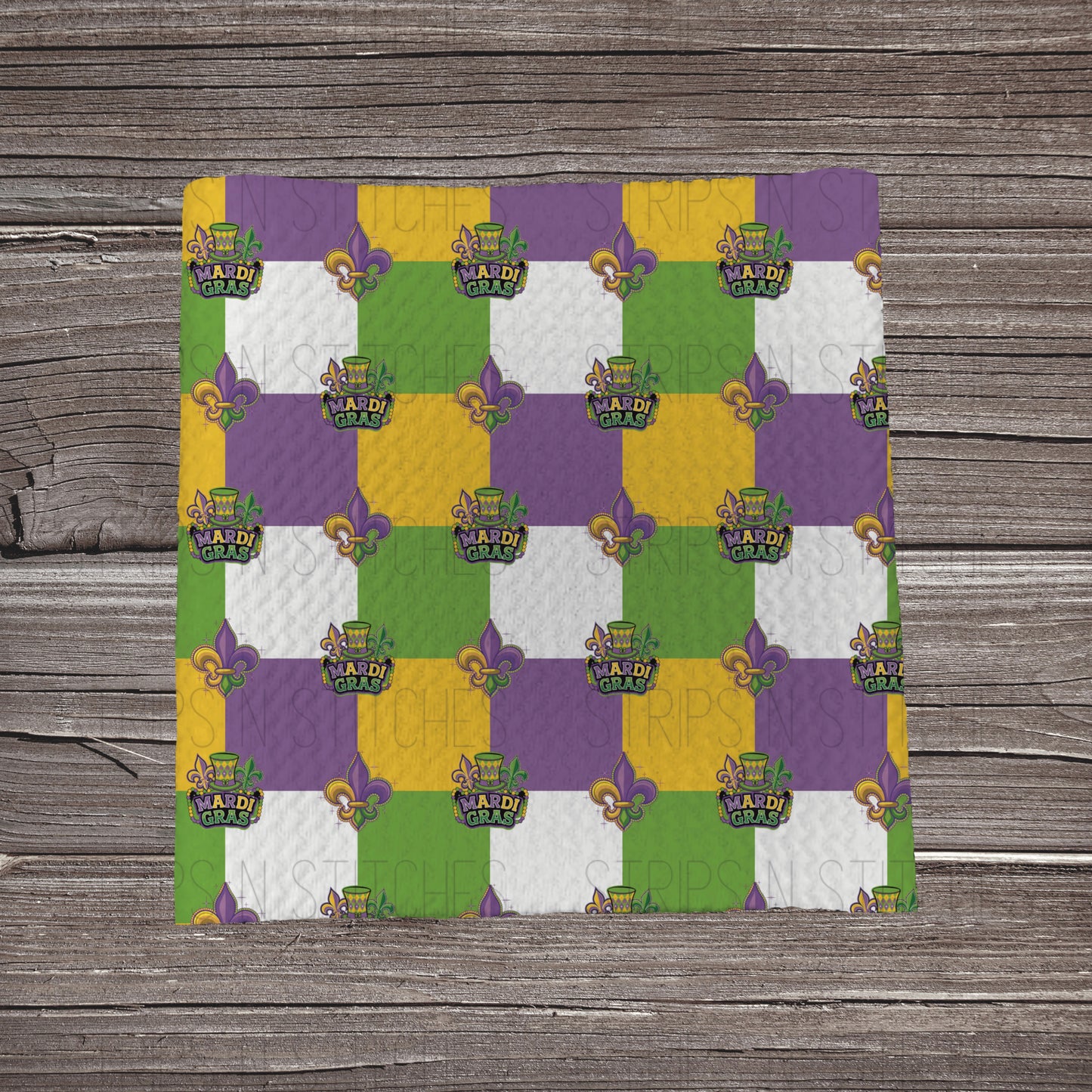 Checkered Mardi Gras **EXCLUSIVE PRINT** | Fabric Strip | Bow Making | Scrunchie | Headwrap