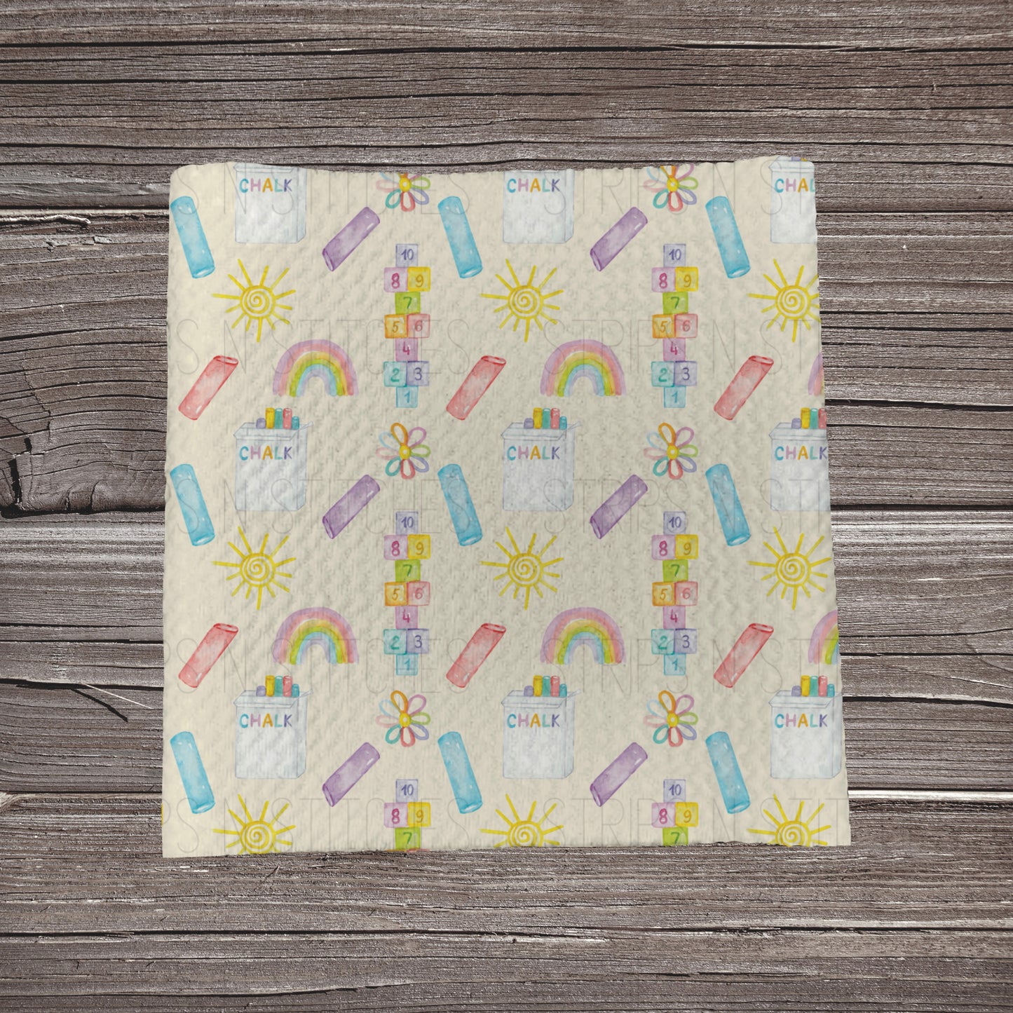 Sidewalk Chalk | Fabric Strip- Bow Making- Headwrap- Scrunchie