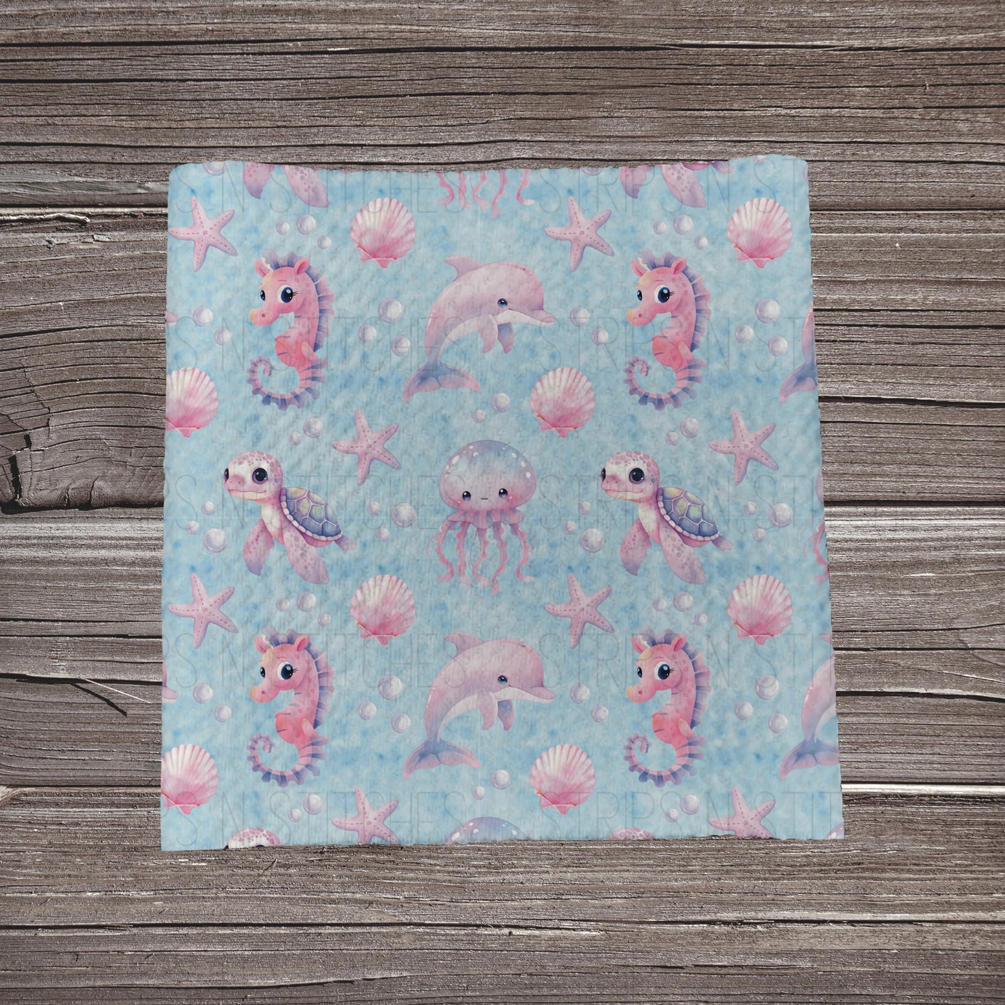 Watercolor Sea Friends | Fabric Strip- Bow Making- Headwrap- Scrunchie