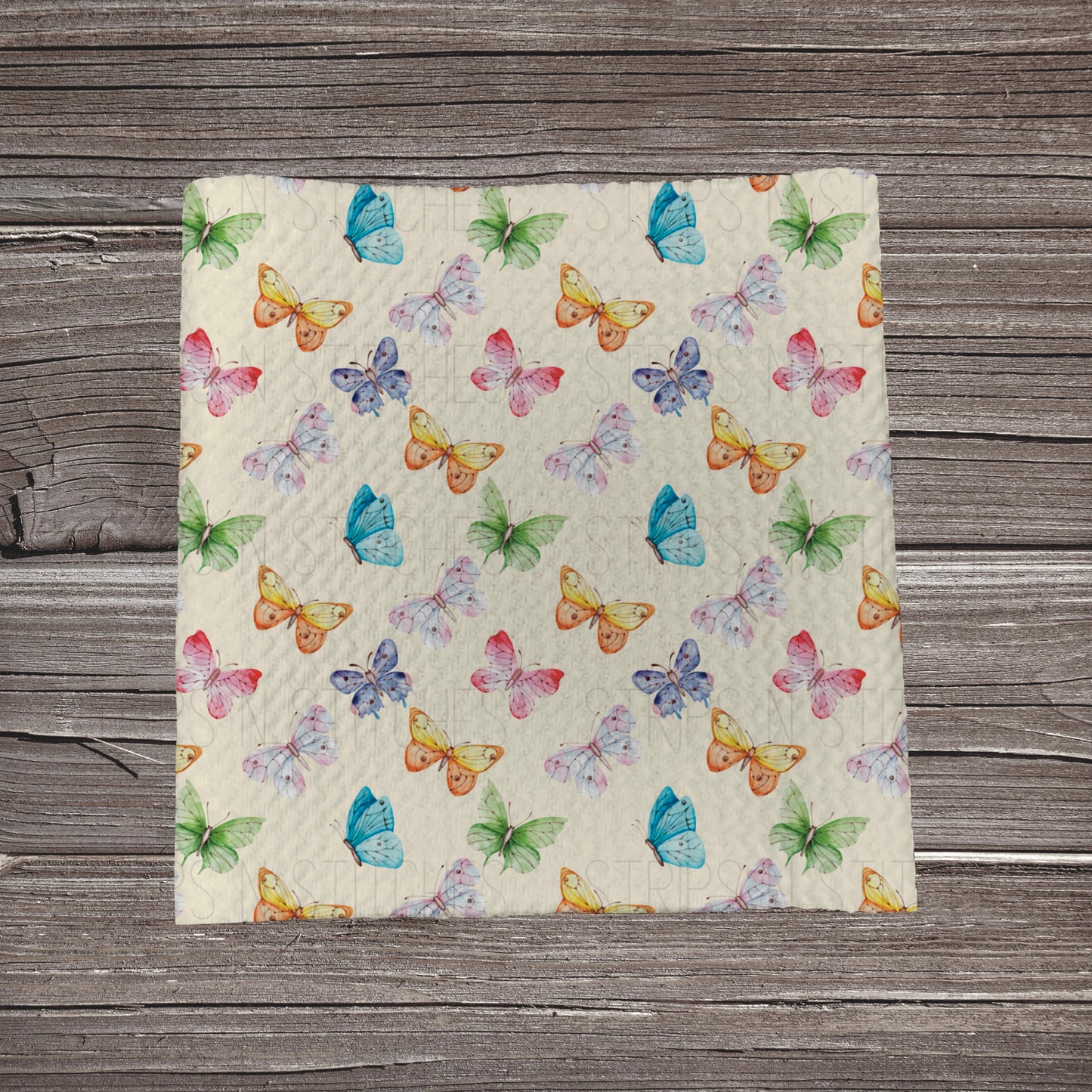 Colorful Watercolor Butterflies | Fabric Strip- Bow Making- Headwrap- Scrunchie