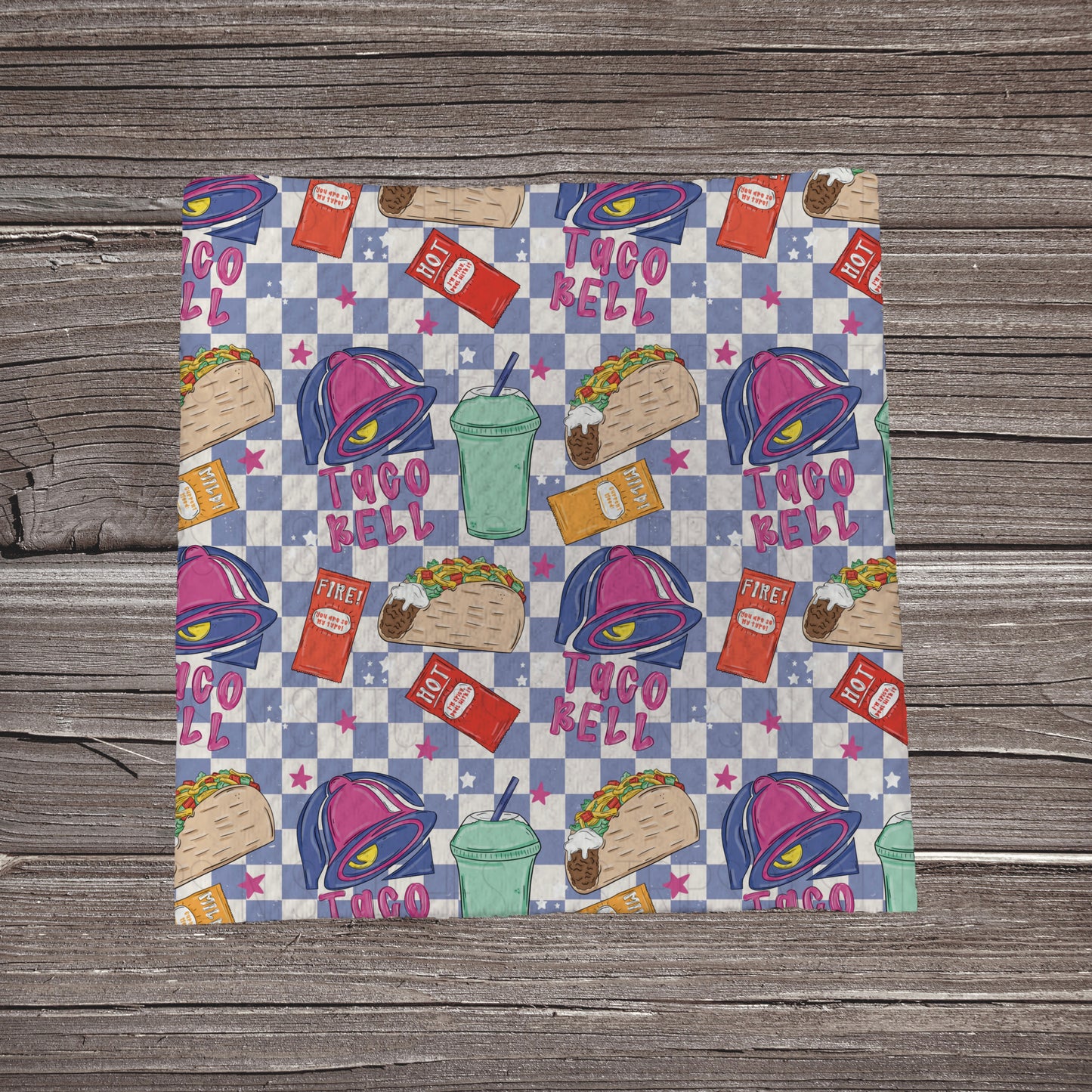 Purple Checkered Taco Bell | Fabric Strip | Bow Making | Scrunchie | Headwrap
