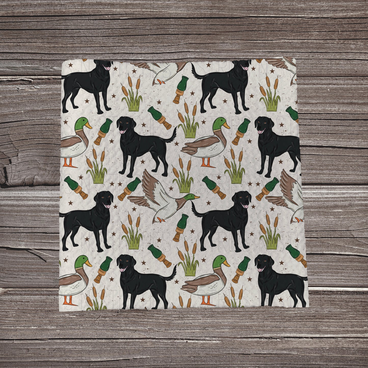 Duck Hunting- Black Lab White | Fabric Strip- Bow Making- Headwraps- Scrunchies