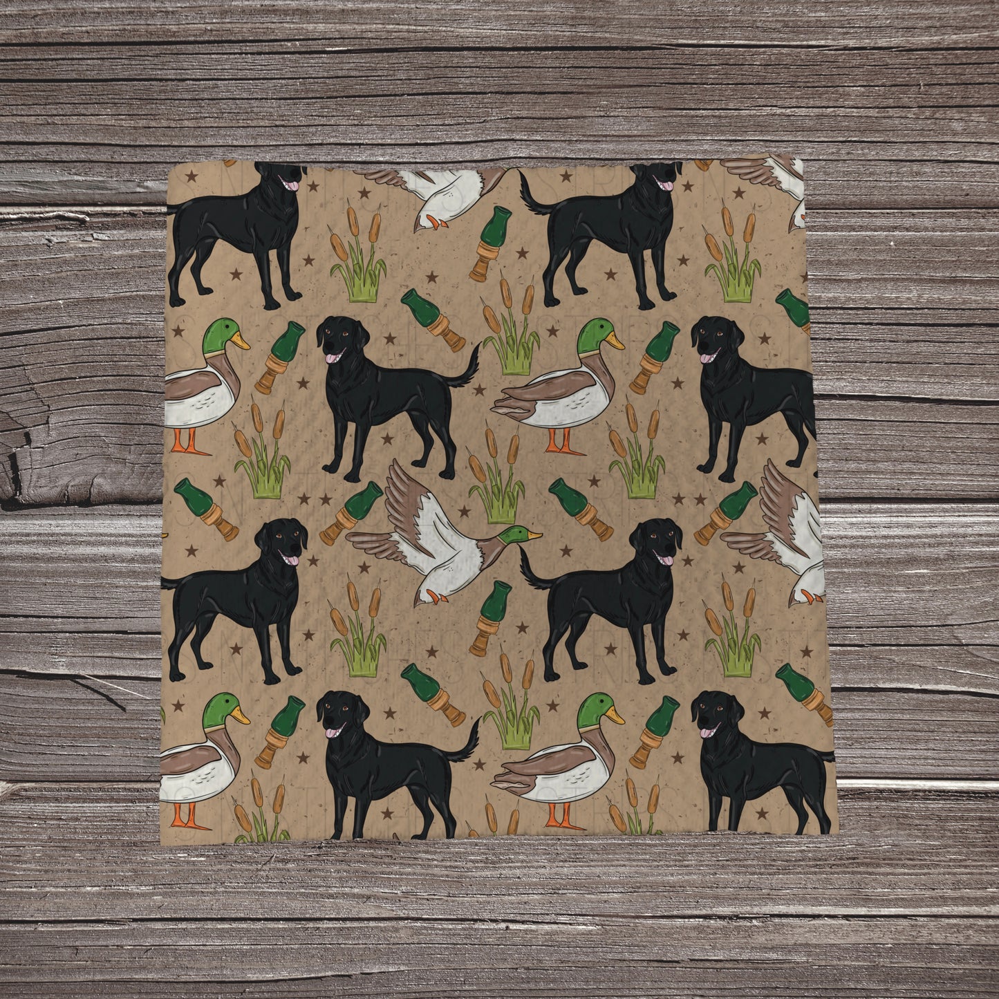 Duck Hunting- Black Lab Tan | Fabric Strip- Bow Making- Headwraps- Scrunchies