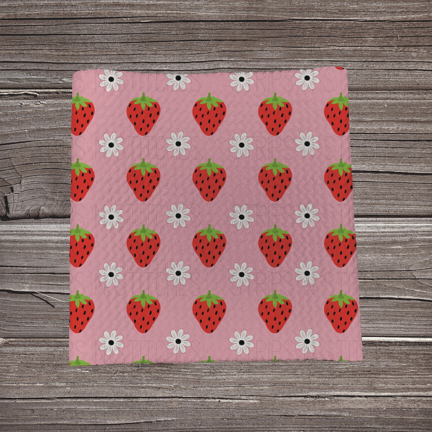 Strawberries & Flowers **EXCLUSIVE PRINT** | Fabric Strip | Bow Making | Scrunchie | Headwrap