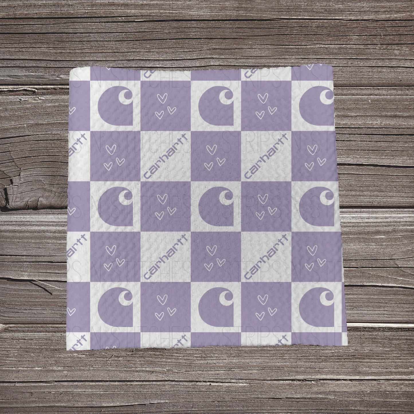 Lavender Checkered Carhartt *EXCLUSIVE PRINT* | Fabric Strip- Bow Making- Headwrap- Scrunchie
