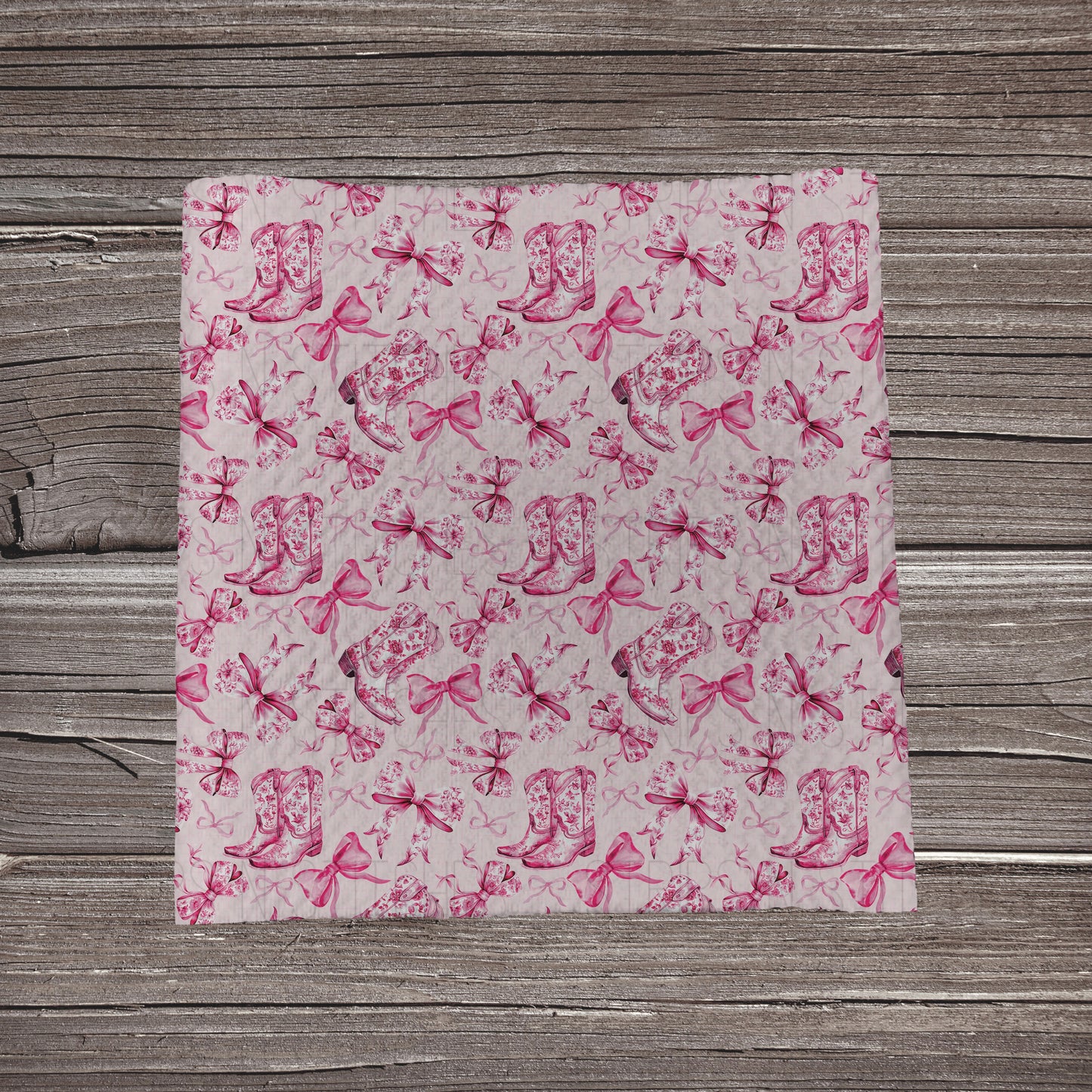Pink Floral Boots & Bows | Fabric Strip- Bow Making- Headwrap- Scrunchies