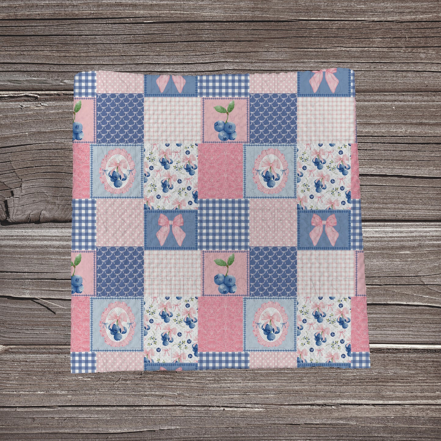 Blueberries & Bows Patchwork | Fabric Strip- Bow Making- Headwrap- Scrunchies