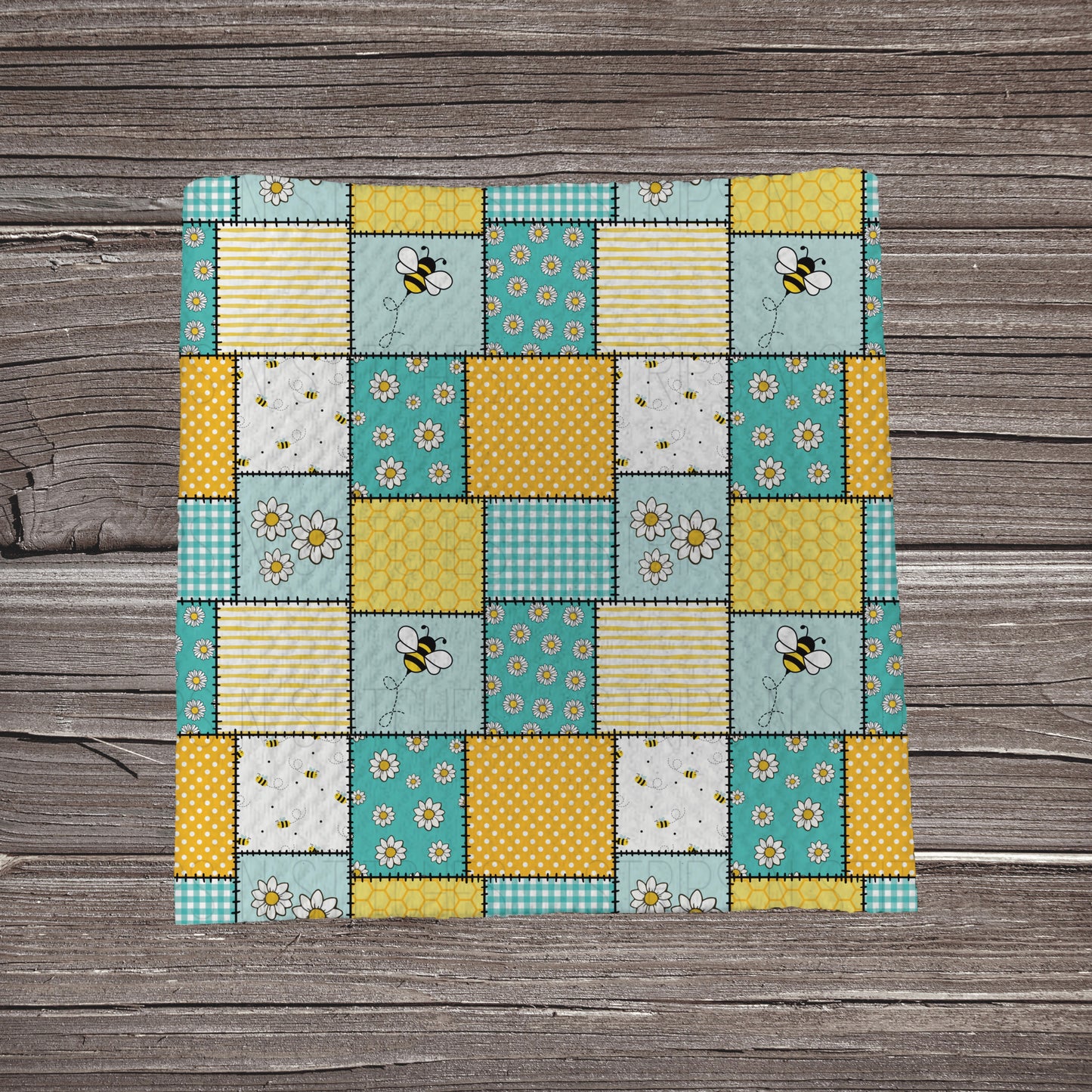 Bumble Bee Patchwork | Fabric Strip- Bow Making- Headwrap- Scrunchies