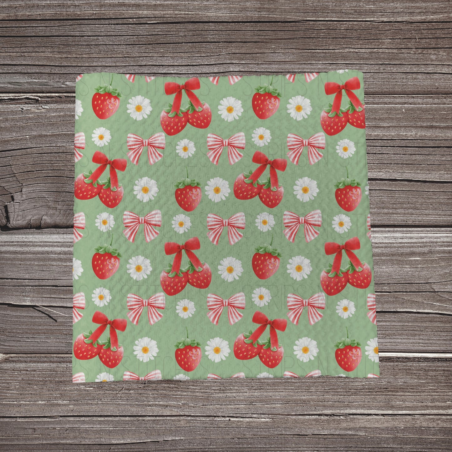 Summer Strawberries & Bows | Fabric Strip- Bow Making- Headwrap- Scrunchies