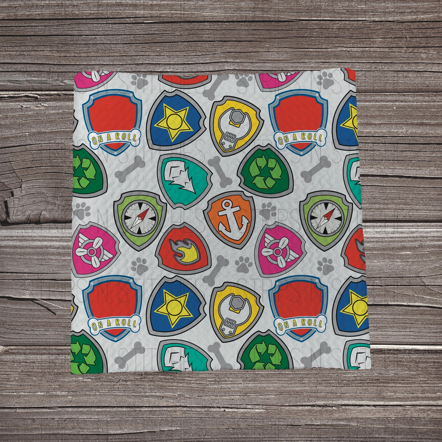 Paw Patrol Badge Scatter | Bullet Fabric Strip | Bow Making | Scrunchie | Headwraps