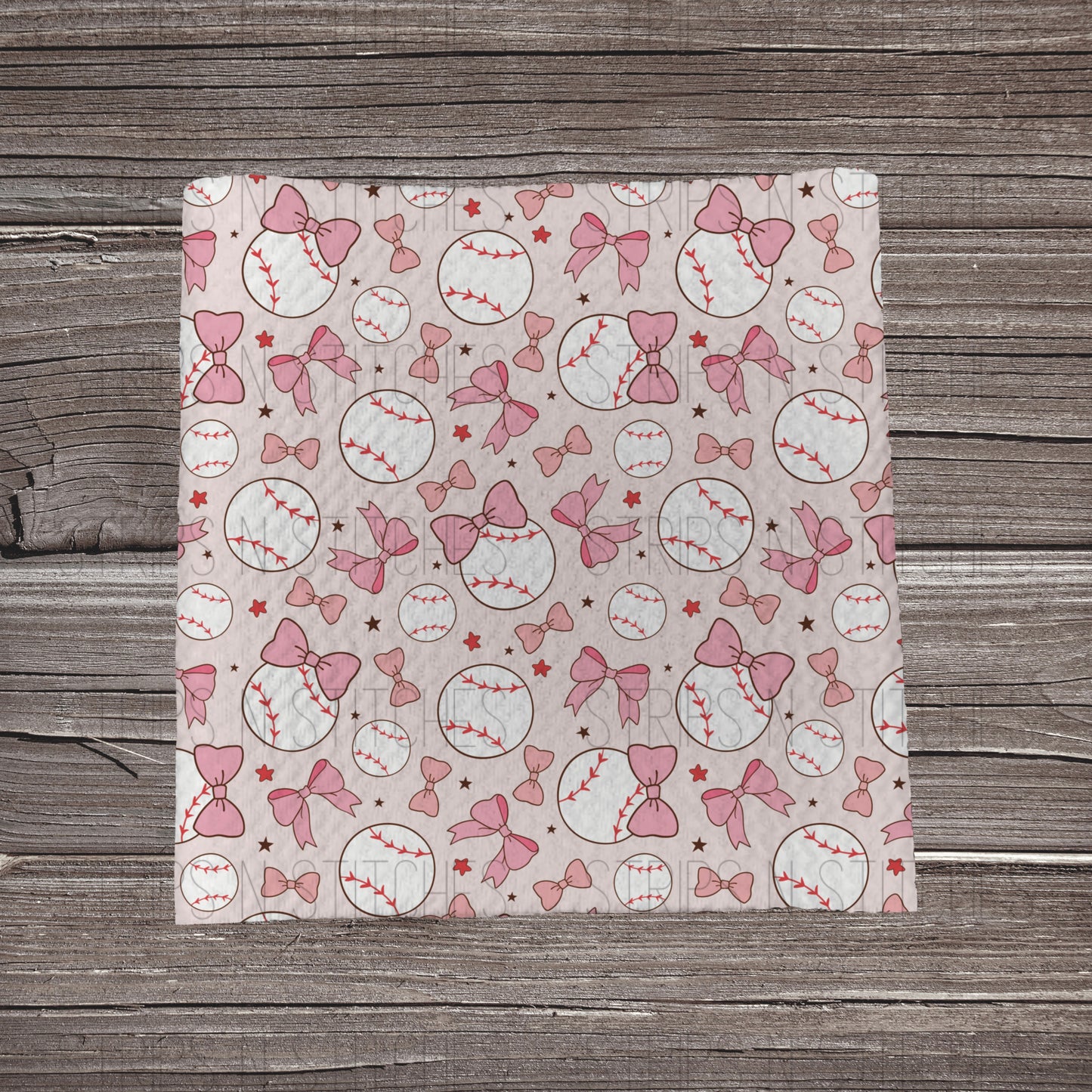Baseball & Bows- Pink | Bullet Fabric Strip | Bow Making | Scrunchie | Headwraps