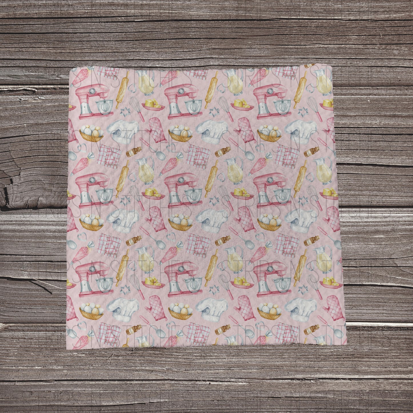 I love to Bake- Pink | Fabric Strip- Bow Making- Headwrap- Scrunchies