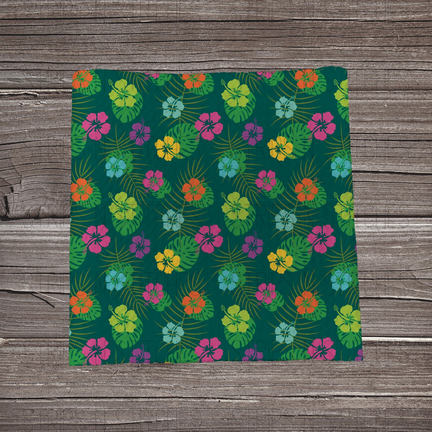 Hibiscus- Mulitcolor- Green | Fabric Strip- Bow Making- Headwrap- Scrunchies