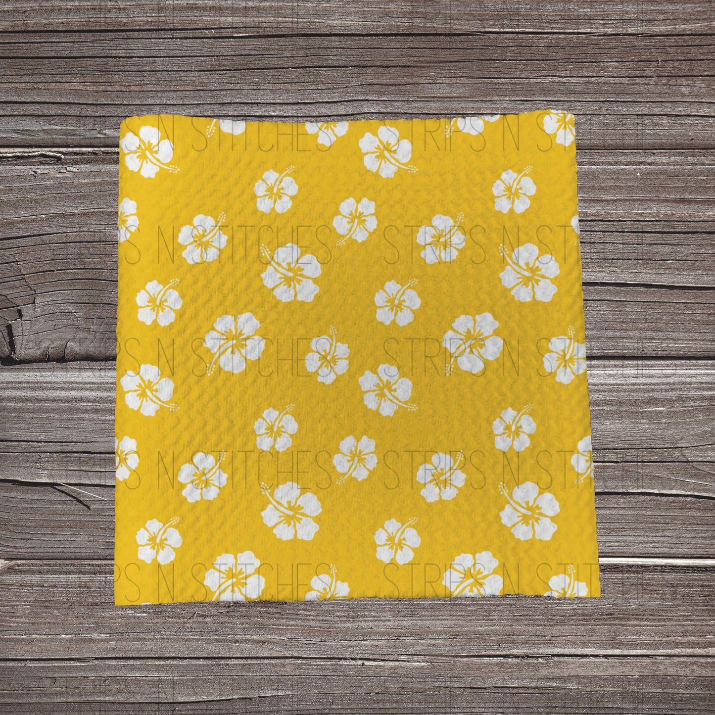 Hibiscus- Yellow | Fabric Strip- Bow Making- Headwrap- Scrunchies