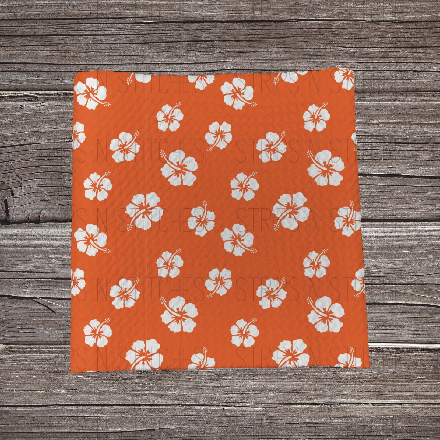 Hibiscus- Orange | Fabric Strip- Bow Making- Headwrap- Scrunchies