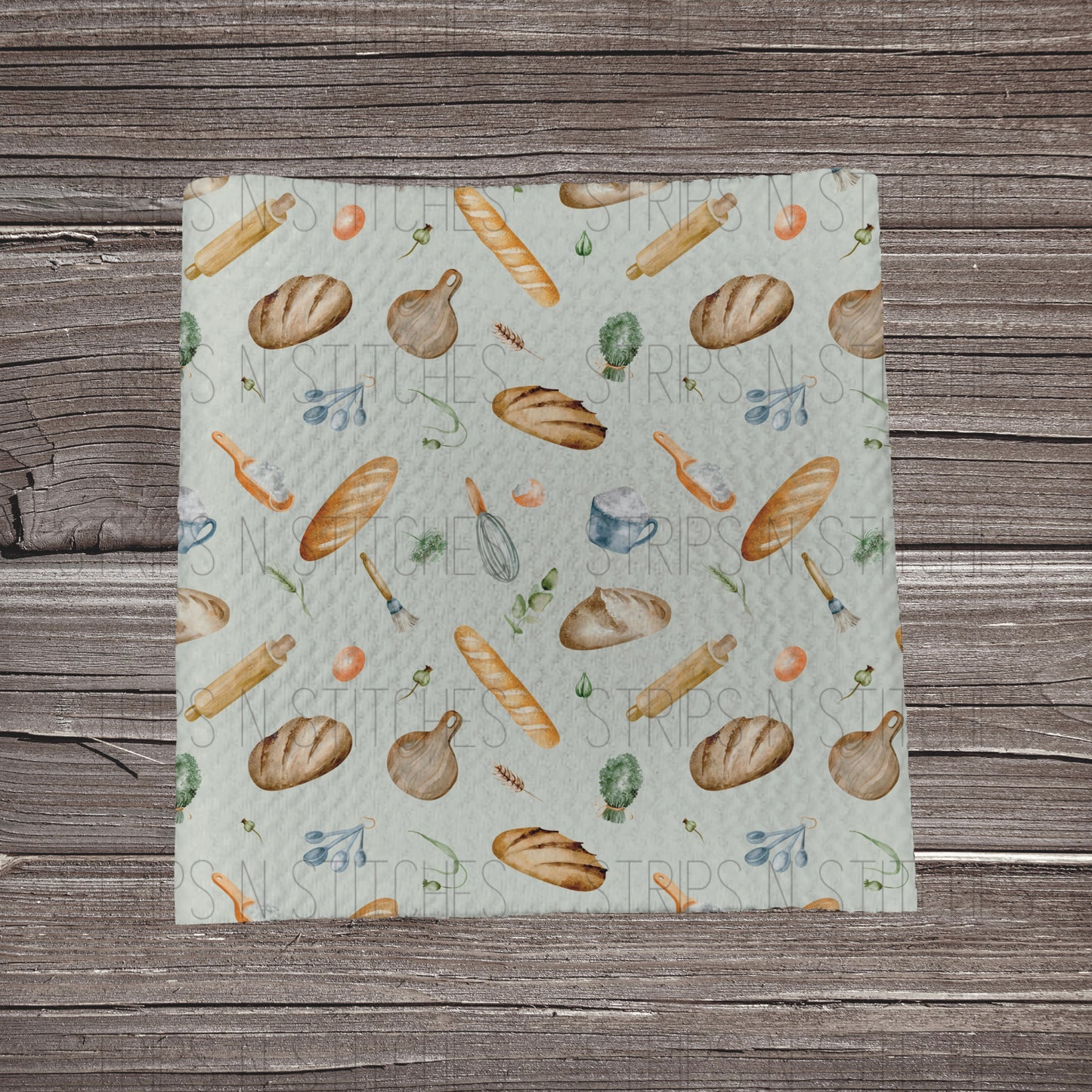 Baking Bread- Light Blue | Fabric Strip- Bow Making- Headwrap- Scrunchies