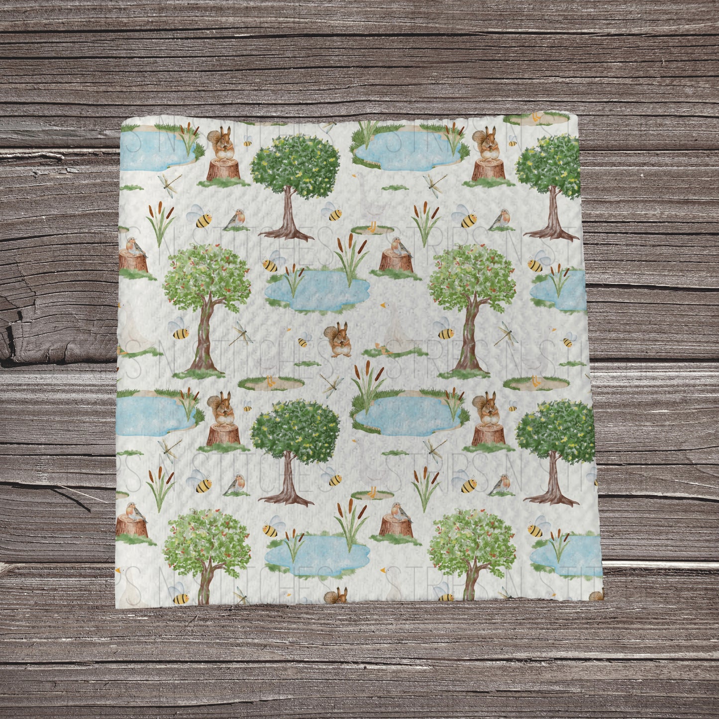 Spring Landscape | Fabric Strip- Bow Making- Headwrap- Scrunchies