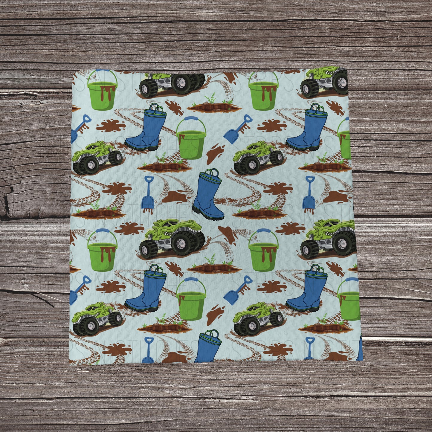 Muddy Monster Trucks | Fabric Strip- Bow Making- Headwrap- Scrunchies