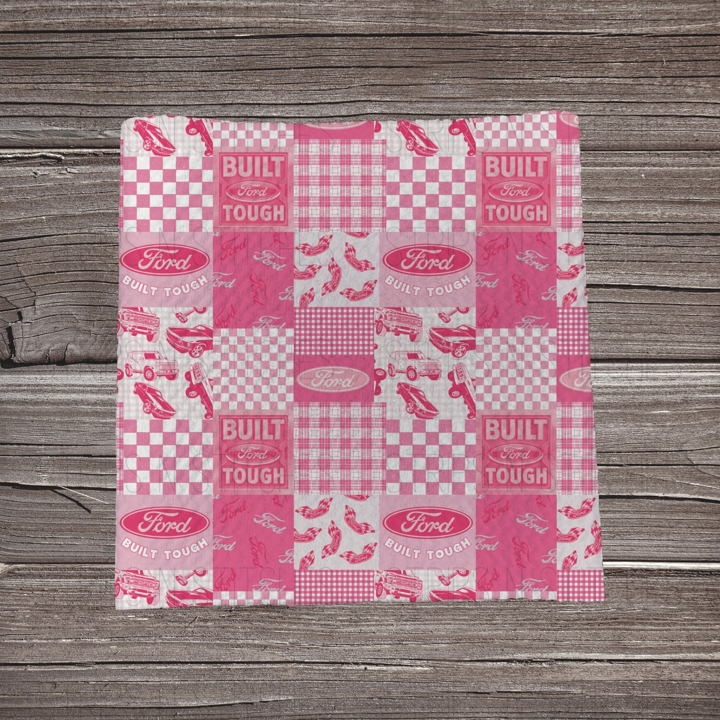 Pink Ford Patchwork | Fabric Strip- Bow Making- Headwrap- Scrunchies