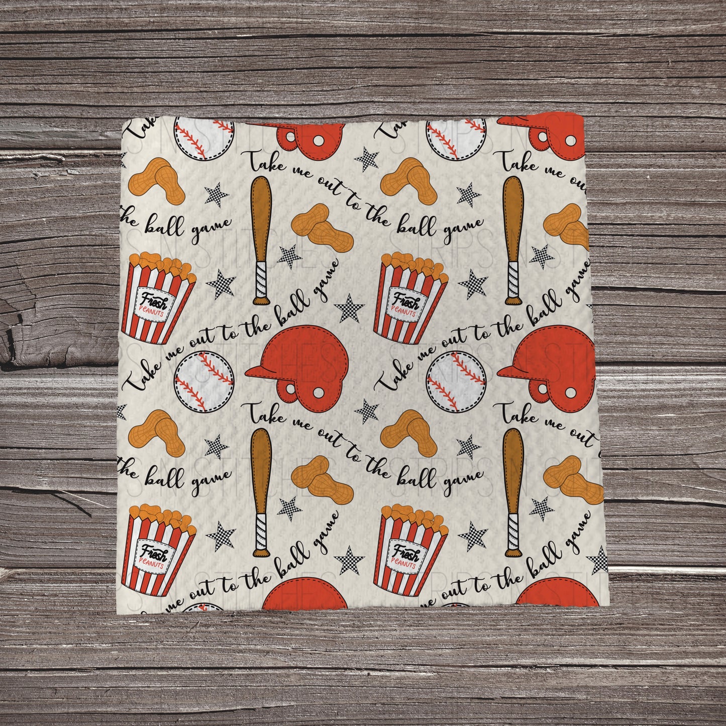 Baseball Game & Stars | Fabric Strip- Bow Making- Headwrap- Scrunchies