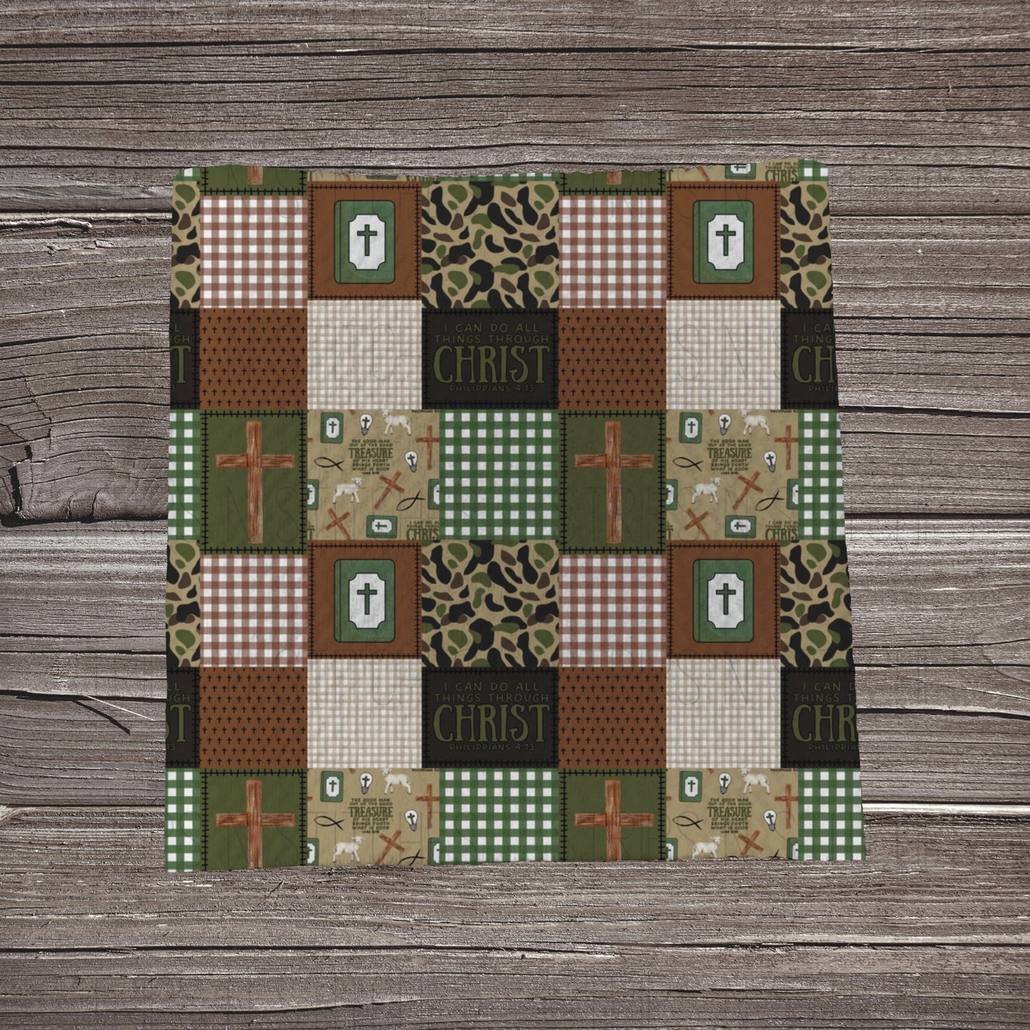 Camo Through Christ Patchwork | Fabric Strip- Bow Making- Headwrap- Scrunchies