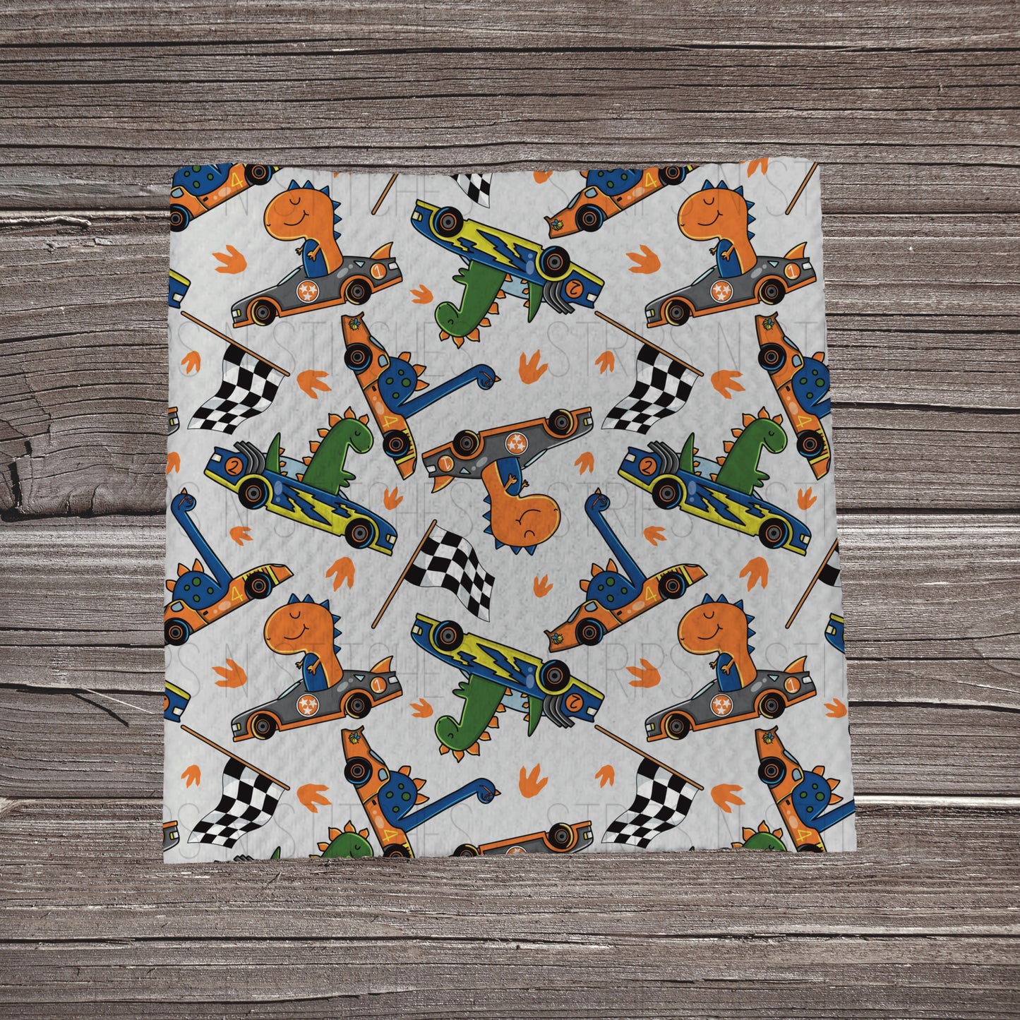 Racing Dinos | Fabric Strip- Bow Making- Headwrap- Scrunchies