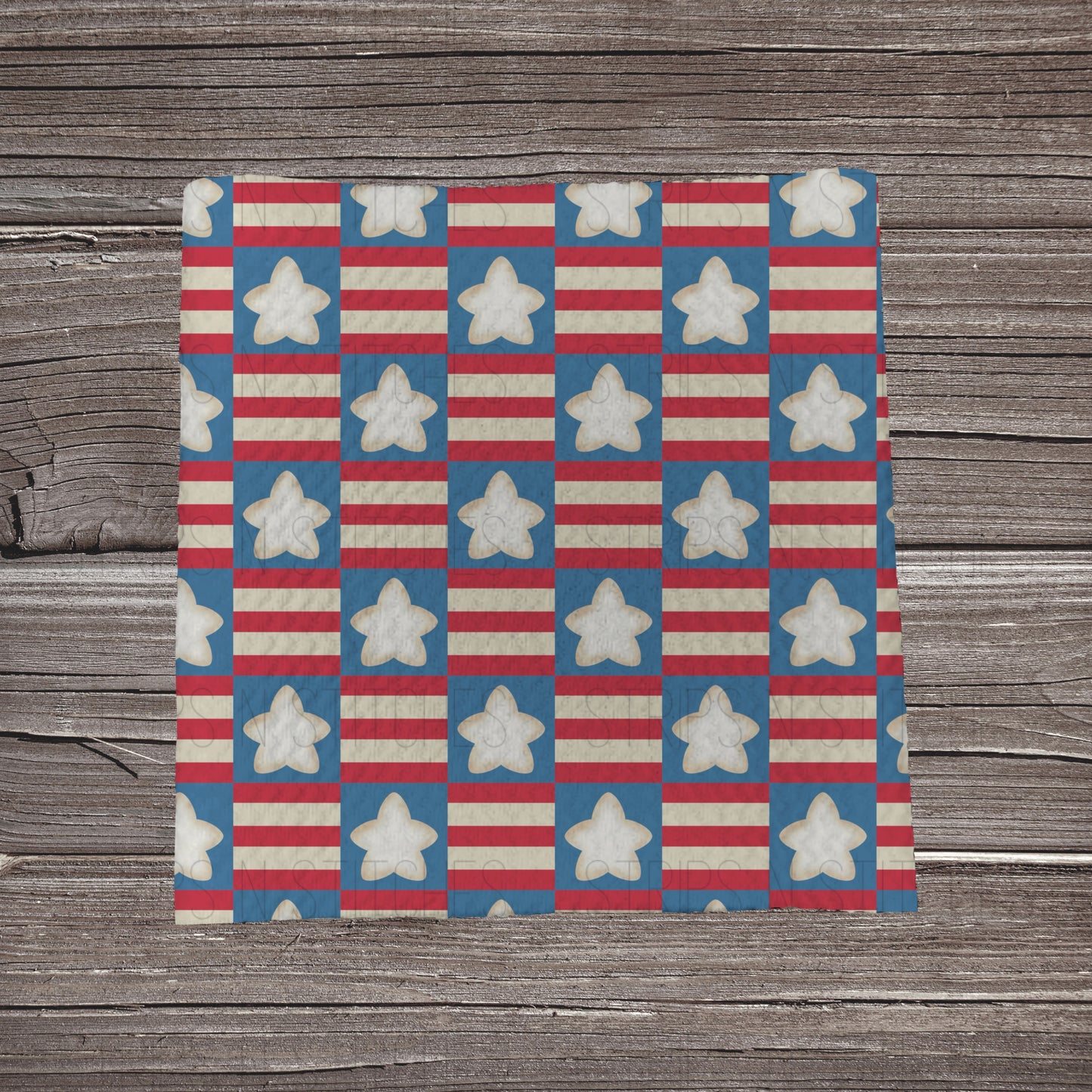 Checkered Stars & Stripes | Fabric Strip- Bow Making- Headwrap- Scrunchies