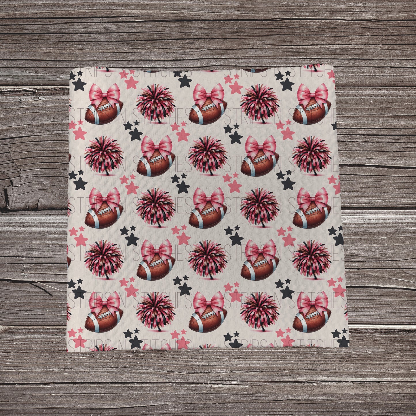 Pink Bows, Footballs & PomPoms | Fabric Strip- Bow Making- Headwrap- Scrunchies