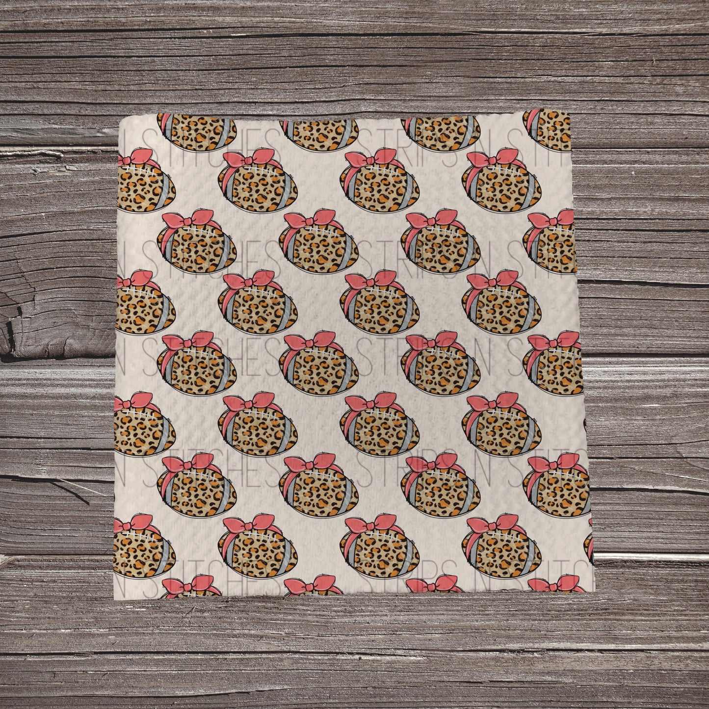 Cheetah Print Footballs & Bows | Fabric Strip- Bow Making- Headwrap- Scrunchies