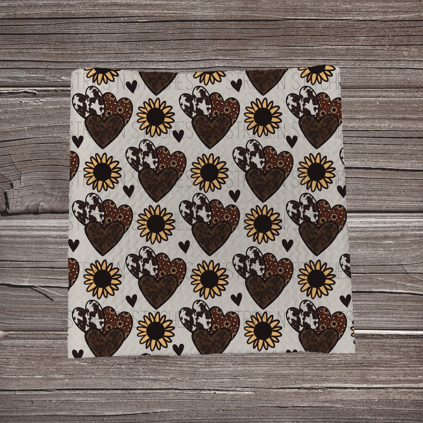 Western Heart Patches | Fabric Strip- Bow Making- Headwrap- Scrunchies