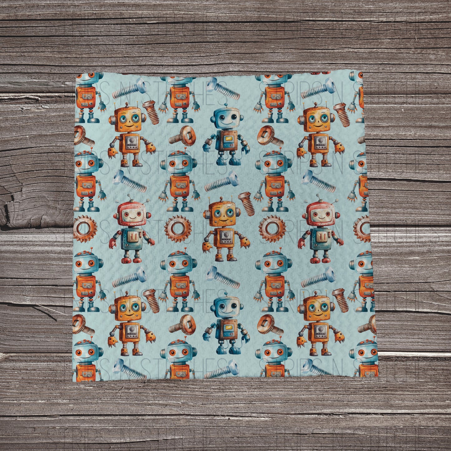 Robots | Fabric Strip- Bow Making- Headwrap- Scrunchies