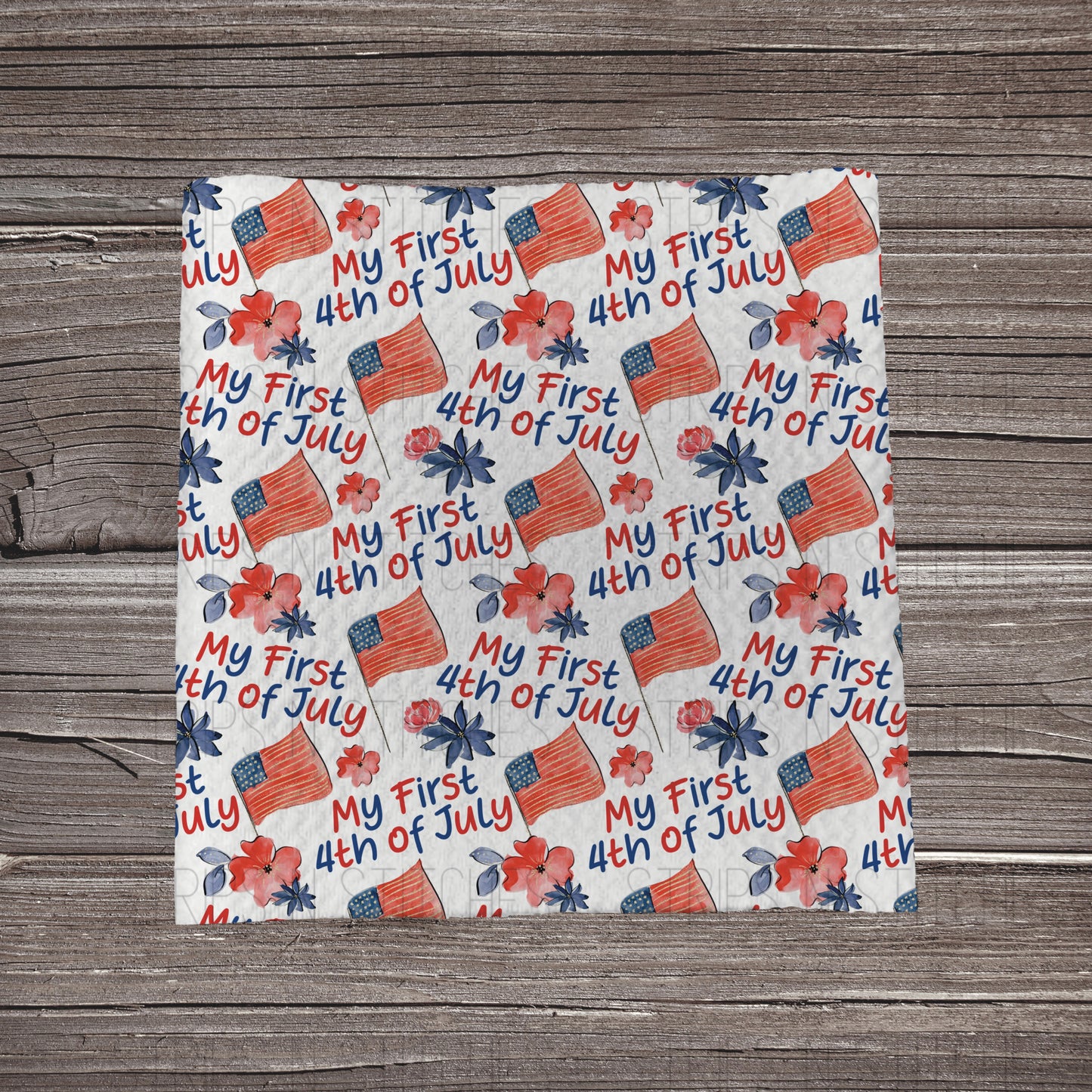 My First 4th - Flags/Floral Fabric Strip- Bow Making- Headwrap- Scrunchies