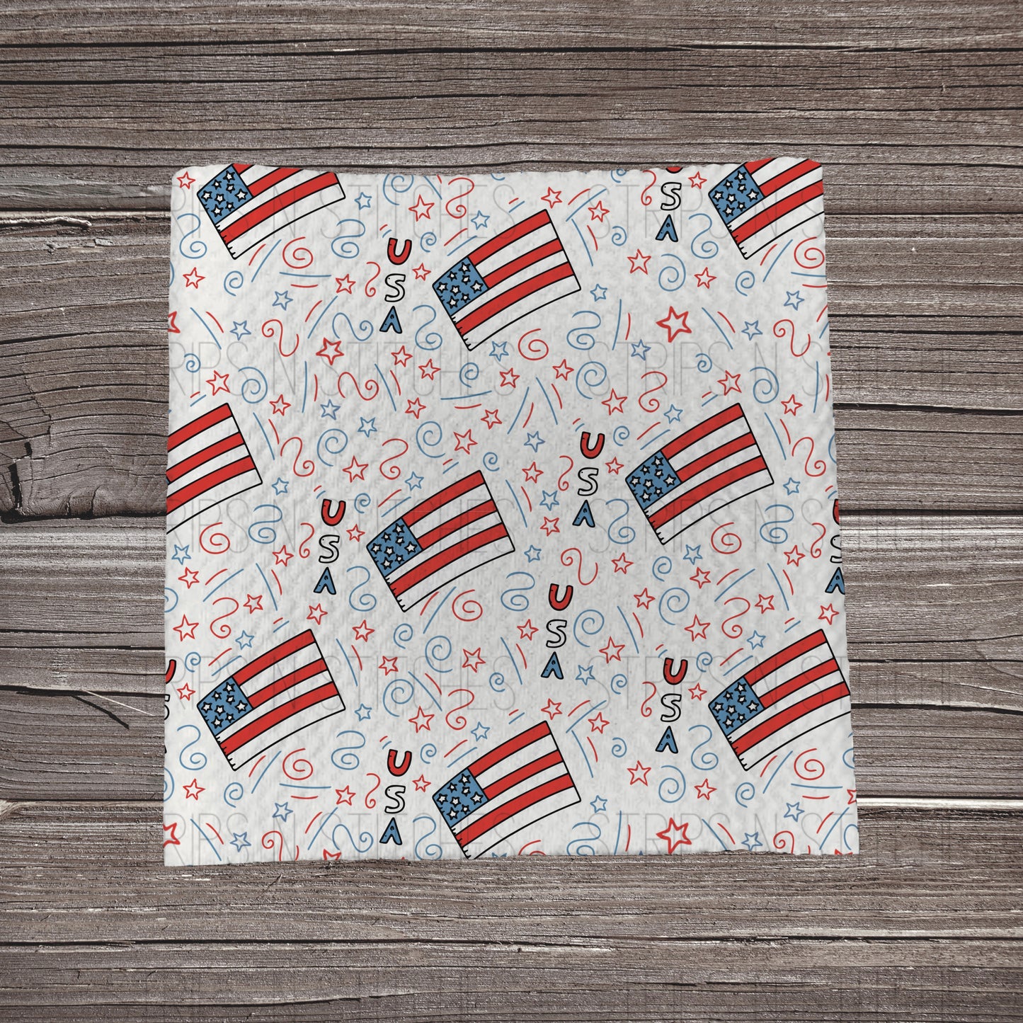 USA Flags Fabric Strip- Bow Making- Headwrap- Scrunchies
