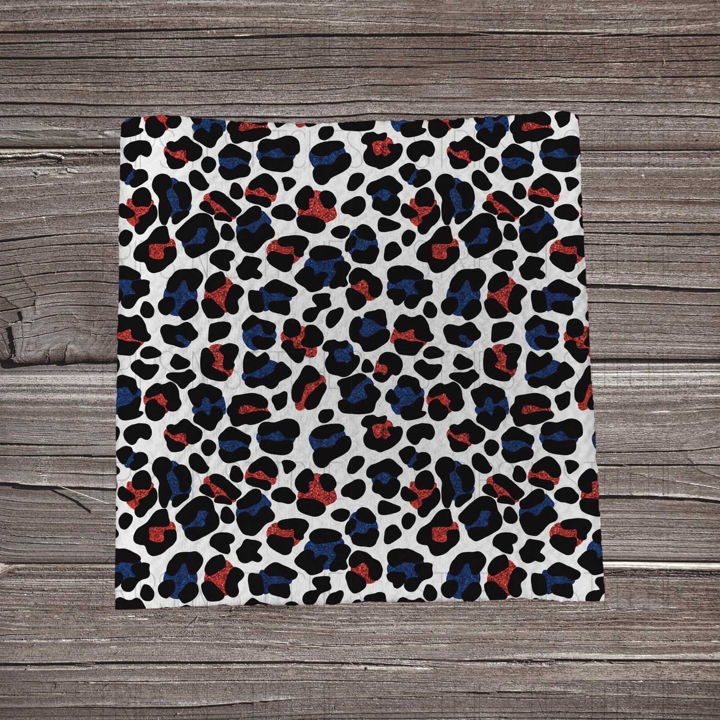 Red/Blue Cheetah Fabric Strip- Bow Making- Headwrap- Scrunchies
