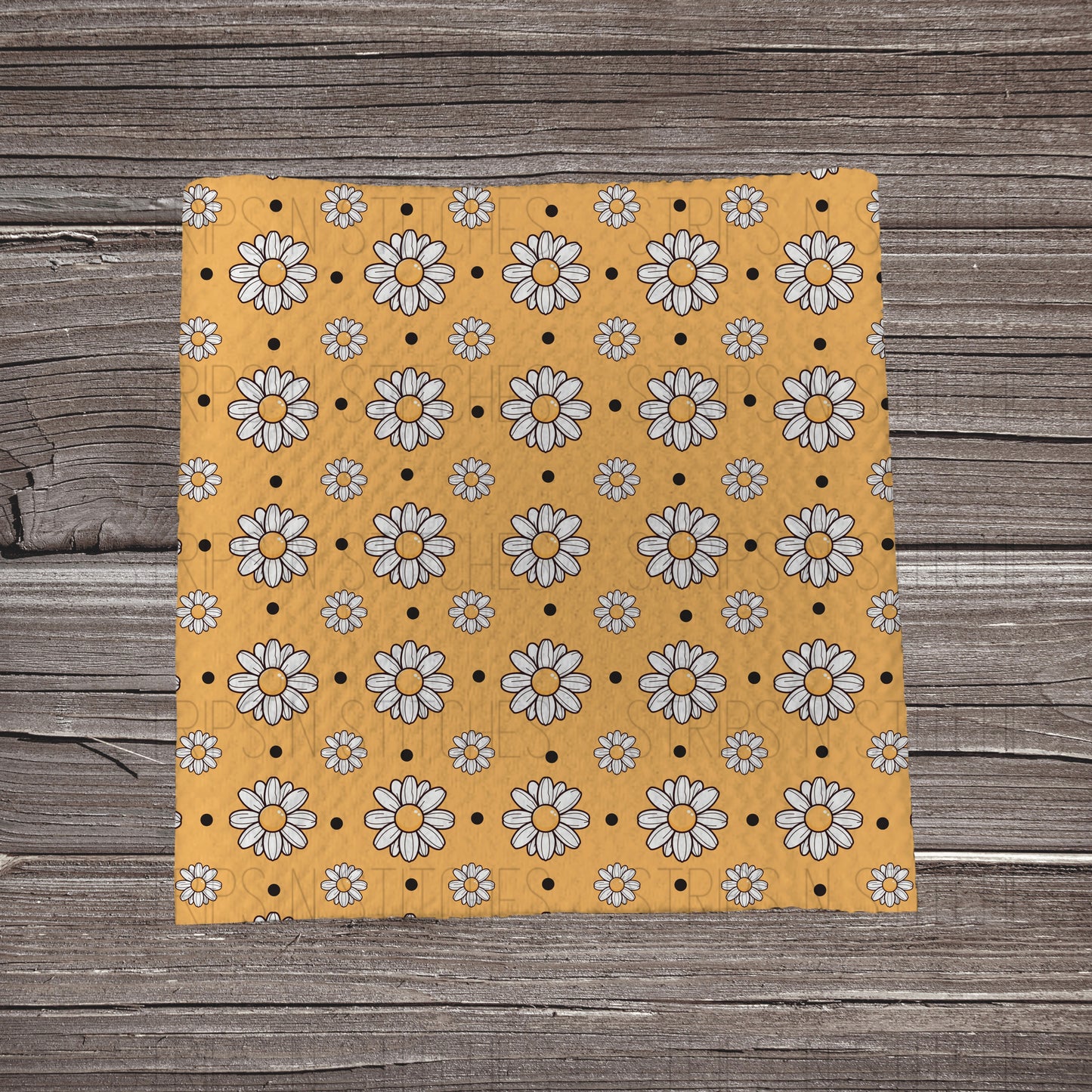 Scattered Daisies & Dots- Yellow *EXCLUSIVE*| Bullet Fabric Strip | Bow Making | Scrunchie |