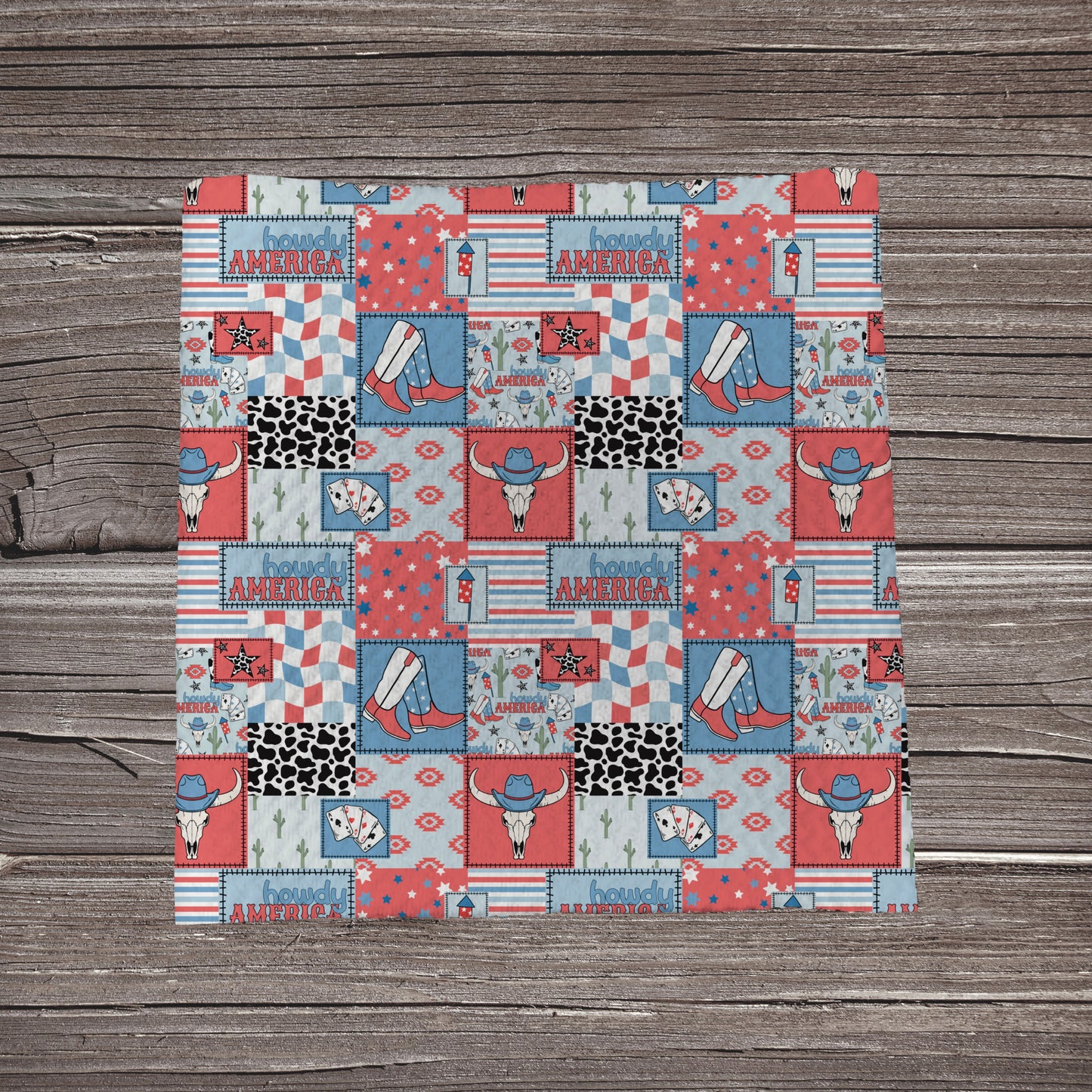 Howdy America Cowboy | Fabric Strip- Bow Making- Headwraps- Scrunchies