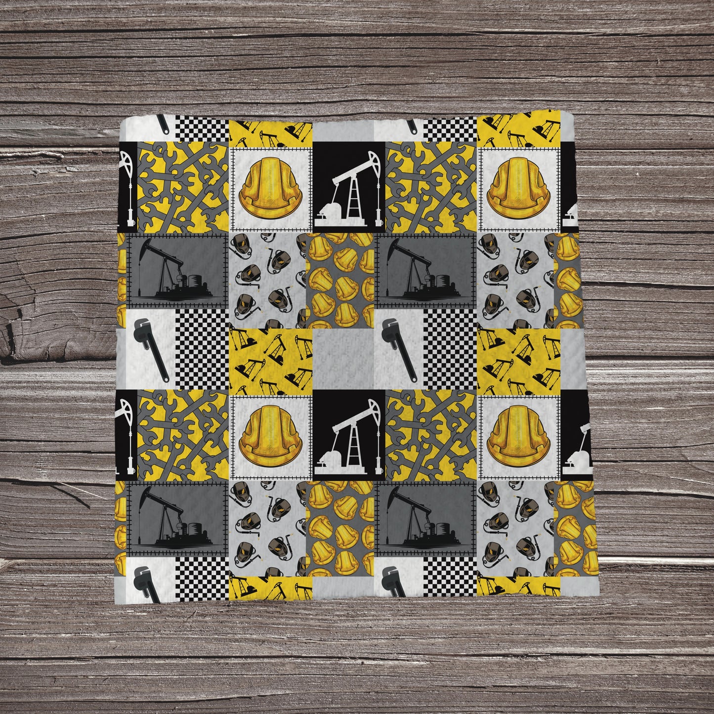 Yellow Oilfield Patchwork | Fabric Strip- Bow Making- Headwraps- Scrunchies